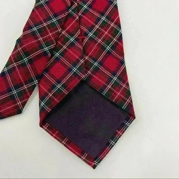 Pendleton Plaid Men’s Red 100% Wool Tie - Picture 5 of 15
